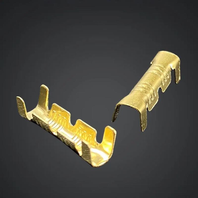 50/100/200pcs Gold Color Teeth Fascia Terminal Terminal Line Cold Terminal Connectors Cold Inserts Wiring Tab