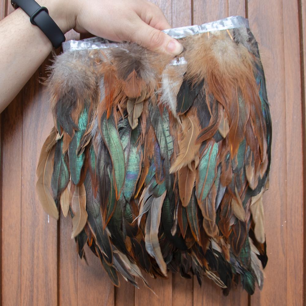 1Meter Colored Rooster Feathers Trims 15-20cm Natural Chicken Feathers Carnival Cosplay Clothing Dress Sewing Plume Decoration