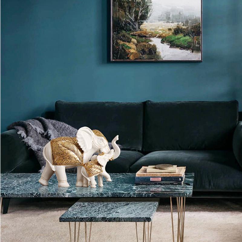Resin Elephant Statue Elephant Figurine Sculpture Shelf Room Desk Table Home Office Bookshelf Decor Housewarming Christmas Gift