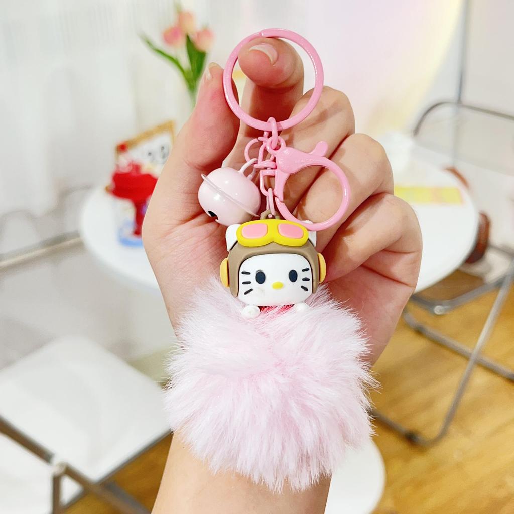Kuromi Sanrio Cartoon Doll Keychain: Furball Backpack & Car Pendant for Best Friends