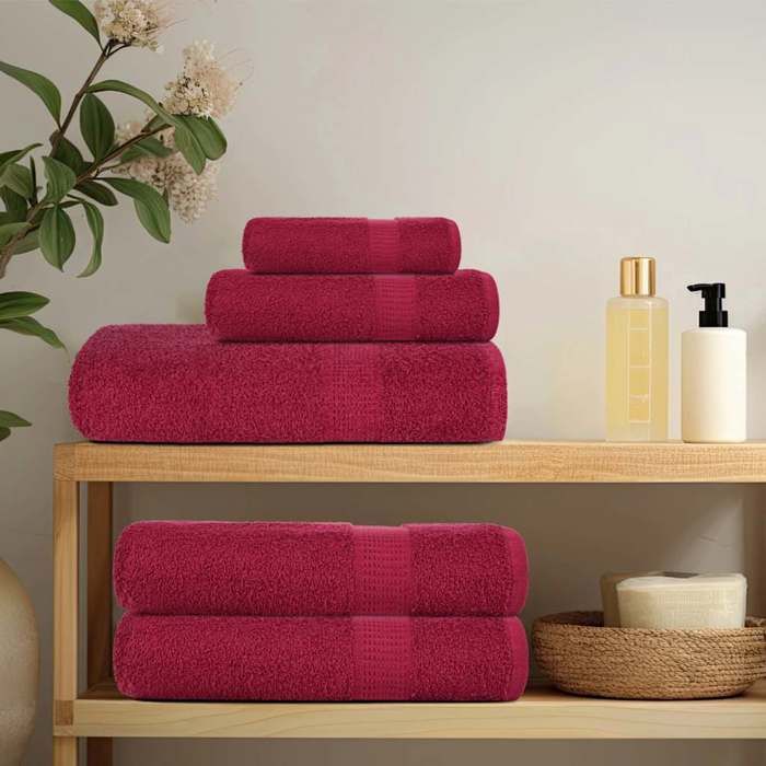 VidaXL Guest Towels 10pcs Burgundy 30x50 Cm 360 G/m² 100% Cotton, Towel, Face Towel, Set of 136733
