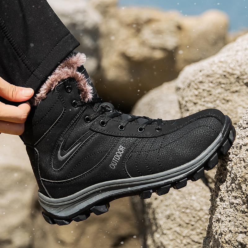 Mens Plus Size 40-48 Winter Boots Waterproof Outdoor Men Boots Ankle Snow Boots High Men Footwear