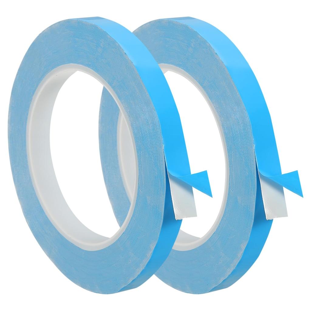 PATIKIL Thermal Conductive Double-Sided Tape, 2 Rolls, 25m X 10mm X 0.2mm, for Heatsinks, LED GPU Modules, Computer CPUs, IC Chips, Blue