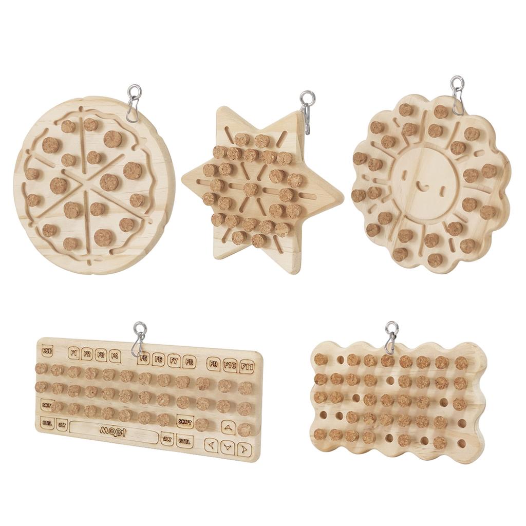 Dřevěný špalek na klování ptáků Hračka na broušení ptáků z korku Stojící bidýlko pro malé velké ptáky Příslušenství k kleci Molar Toy