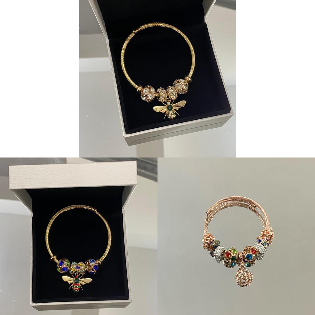 Fashion Bee Bangle Brass Plated Adjustable Jewelry For Women Gift Idea