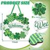 Wooden St. Patrick's Day Decoration Shamrock Door Wreath for Front Door Sign Wall Signs Shamrock Clover Spring Decoration, Irish Sign Welcome Hanging