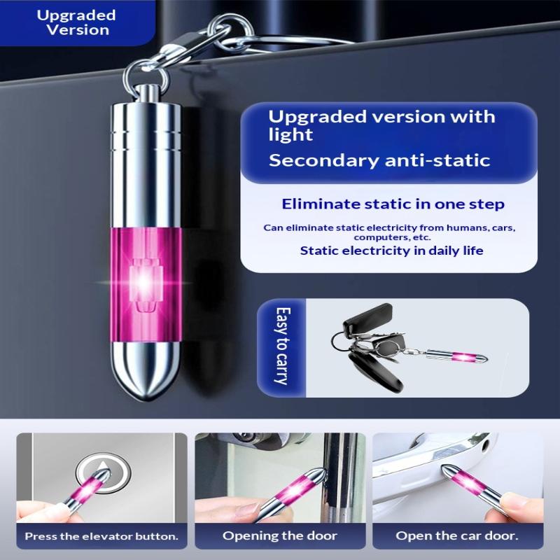 [CR2] Static Rod Electrostatic Discharger Portable Anti Static Keychain Winter Dry Climate Car Accessory Bullet Type