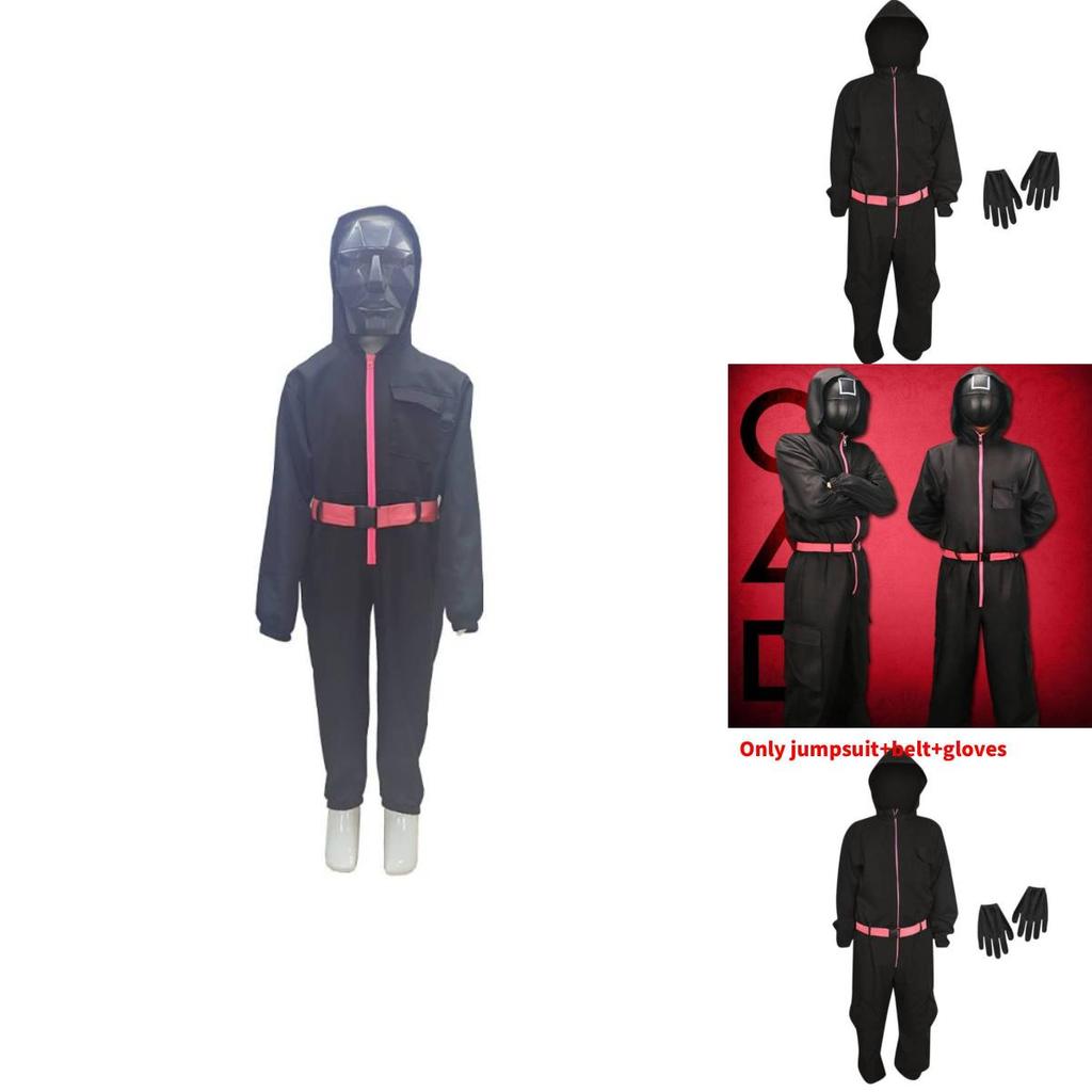 Squid Game Popular Movie Halloween Costume For Kids With Cotton Blend Fabric Cosplay Suit