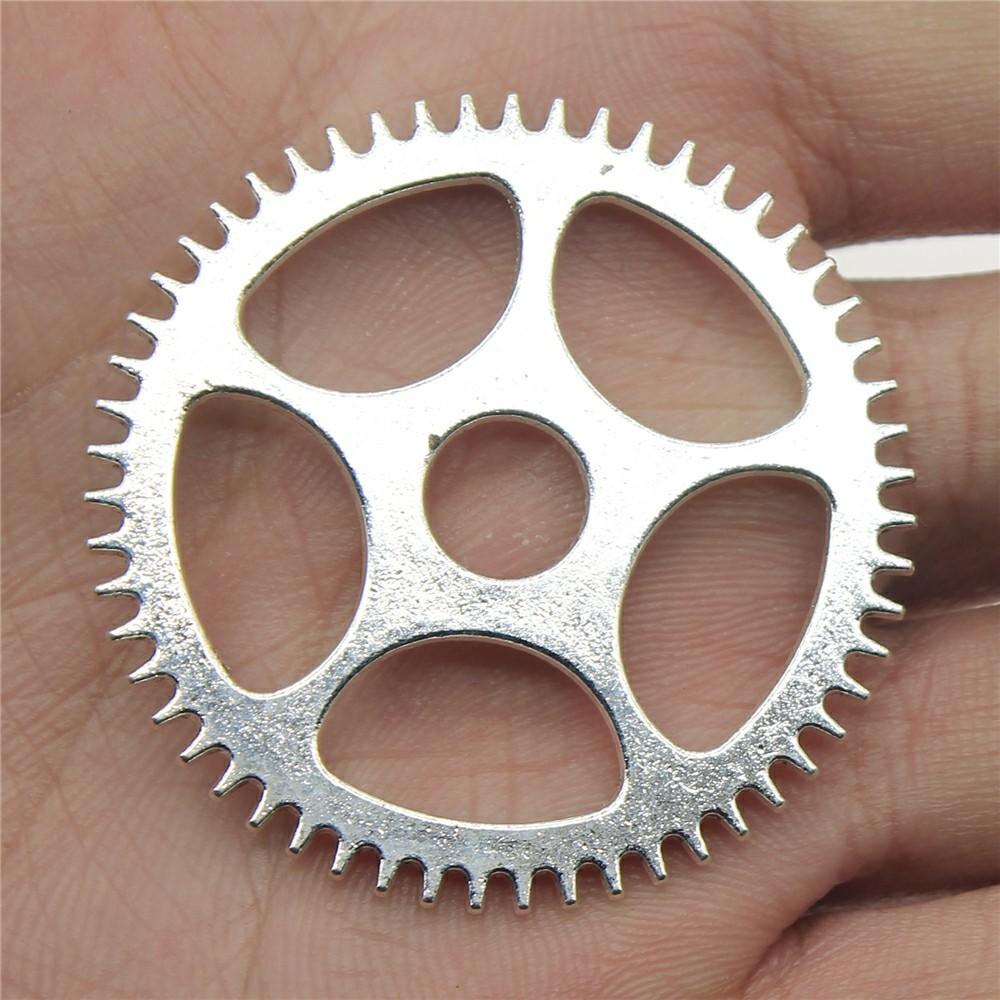5pcs Charms Gear Steampunk Antique Silver Color Big Gear Steampunk Charms Pendant Jewelry Steampunk Gear Charms