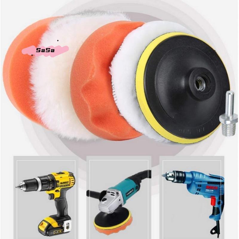S-6Pcs Foam Pad Buffer Kit Polishing Machine Wax Pads 3/4/5/6/7 Inch For Removing Scratches Car Polishing Sponge Pads Set