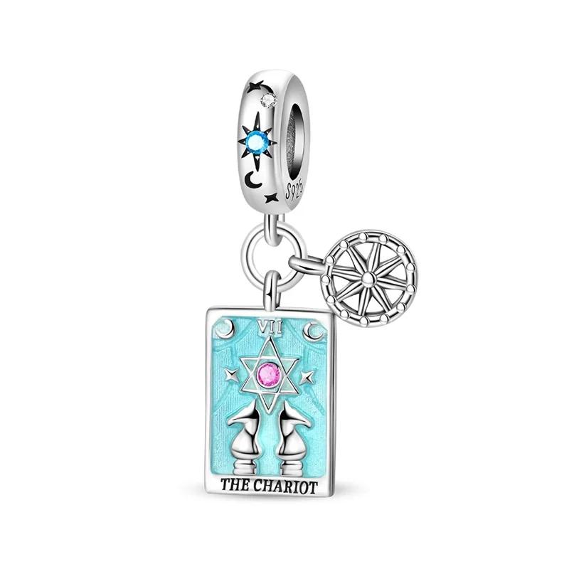 Carte Tarocchi Originali in Rame Morte Dio Posizione Eretta Charms Perline Adatte per Collane Braccialetti Regali Fai da Te Gioielli Raffinati