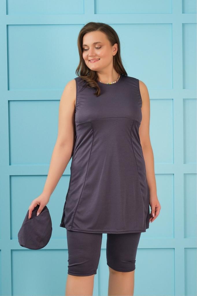 Damski Strój Kąpielowy w Dużym Rozmiarze Strój Kąpielowy Pół-Hidżab w Dużym Rozmiarze