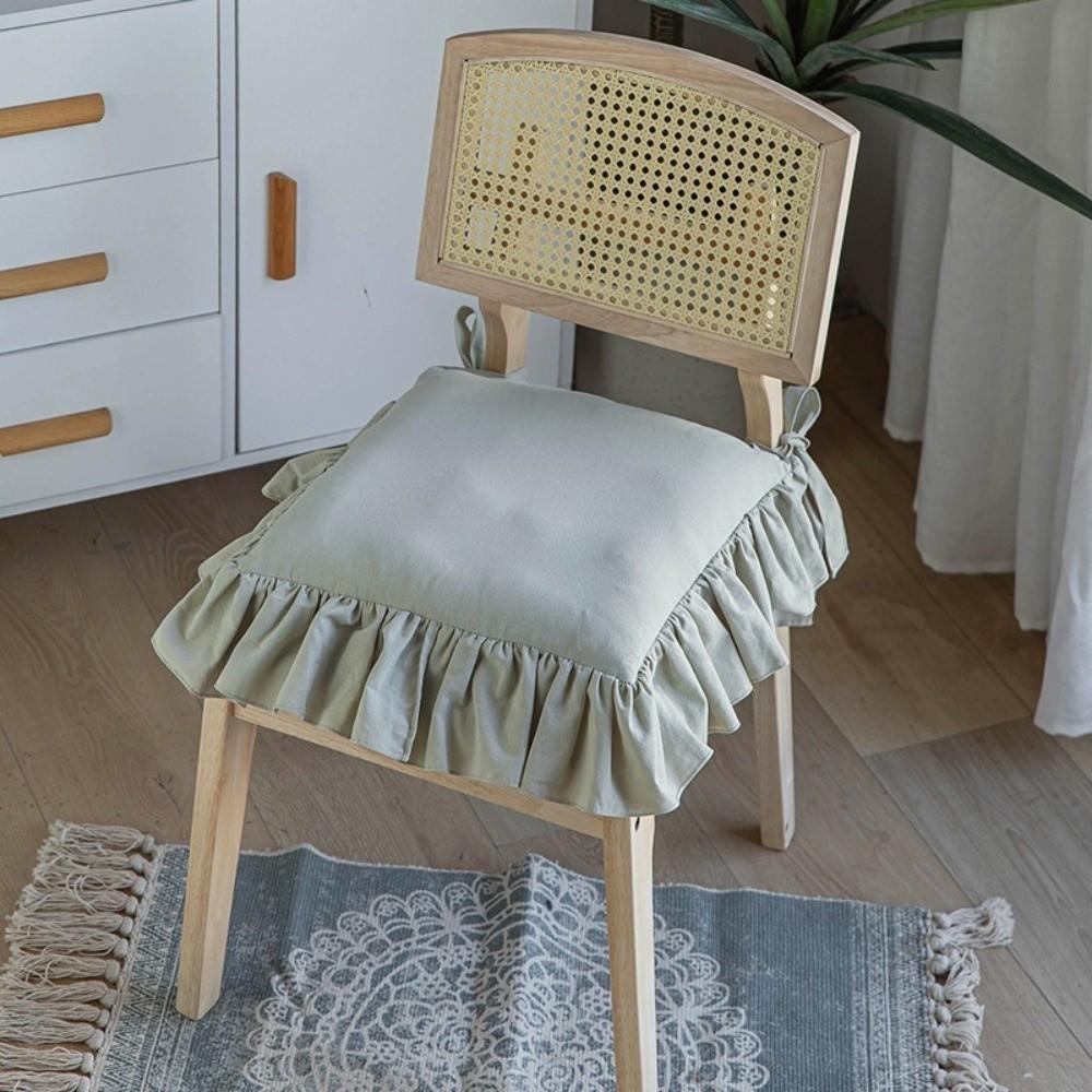 Coprisedia Arricciato Vintage con Laccetti Coprisedili Comodi per Sedia Coprimaterassino Morbido Anti-sporco Sedile Cucina