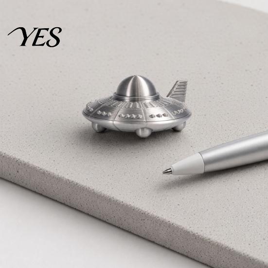 3D Printed Space Model UFO Figurine, Sci-Fi Spacecraft Decor, One-Piece Craft with Clear Space-themed Desk Accessory Texture, Mini Ornament