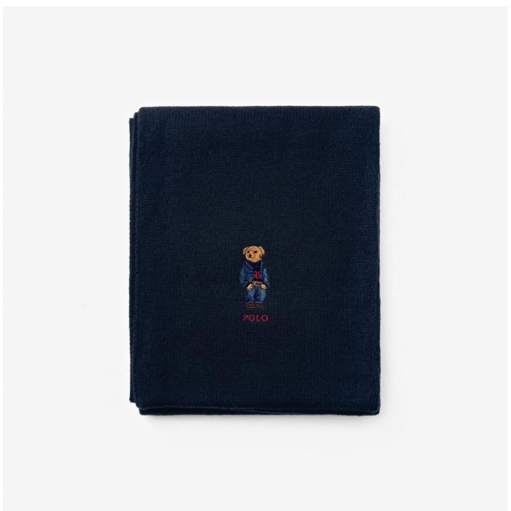 Polo Ralph Lauren Pc1044 433 Solid Denim Bear Gift Set Beanie Muffler