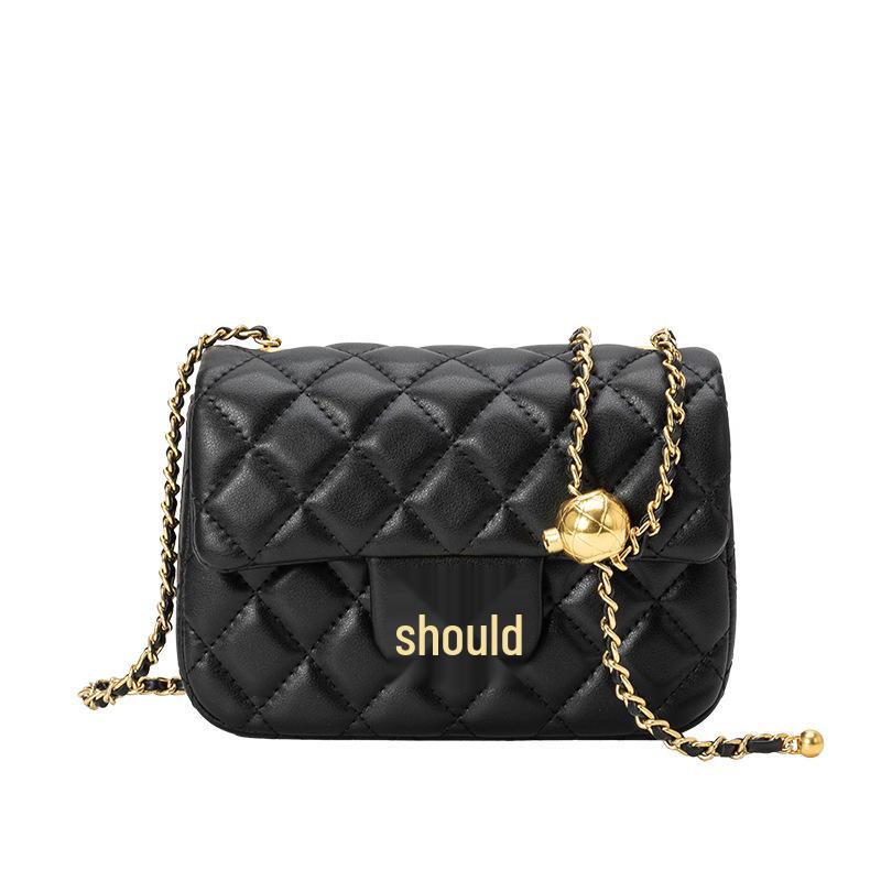 2025 Echtes Leder Damen Diamantgitter Umhängetasche - Klassische Quadratische Ketten-Schultertasche