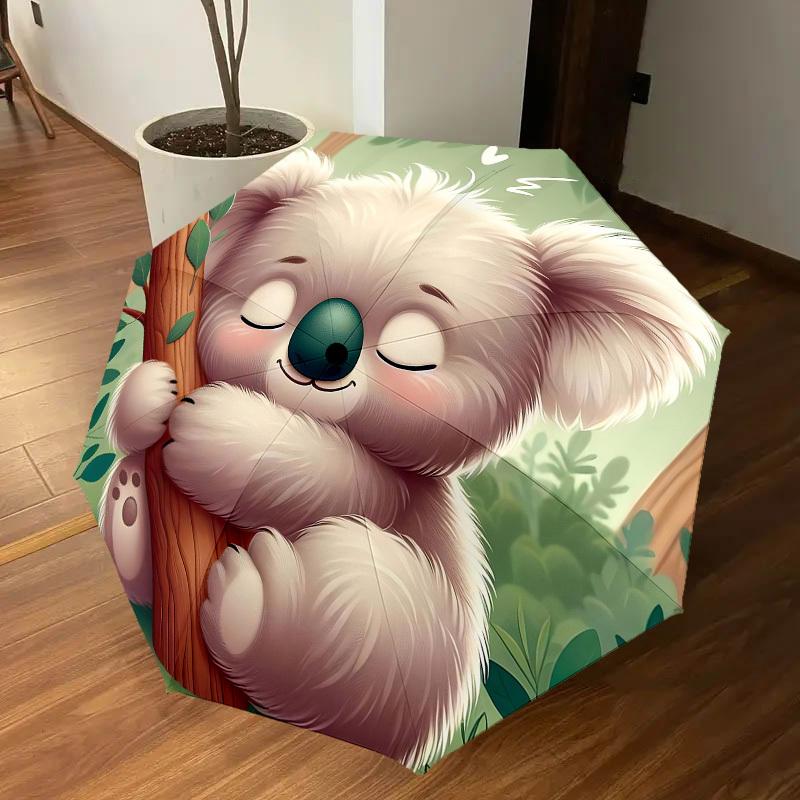 1PC Koala, Forest Automatic Open/Close Umbrella with Windproof, 8-Rib Sturdy Canopy, Durable Ribs, Fashionable Design1275A