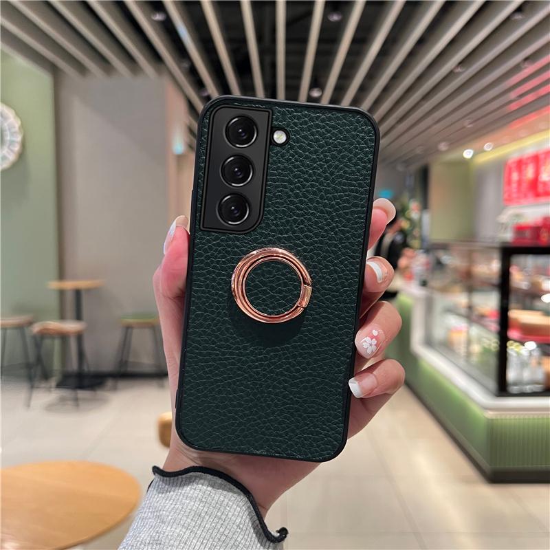 Luxusní kožené pouzdro s držákem na prsten pro Samsung Galaxy S23 S22 S21 S20 A23 A33 A53 A12 A51 Redmi Note 11 iPhone 14 13 12 11 Pro Max měkký kryt