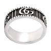 Gucci GG Marmont Double G Logo Classic Quilted Vintage Distressed Matte 925 Silver Ring Men Ring YBC551899001