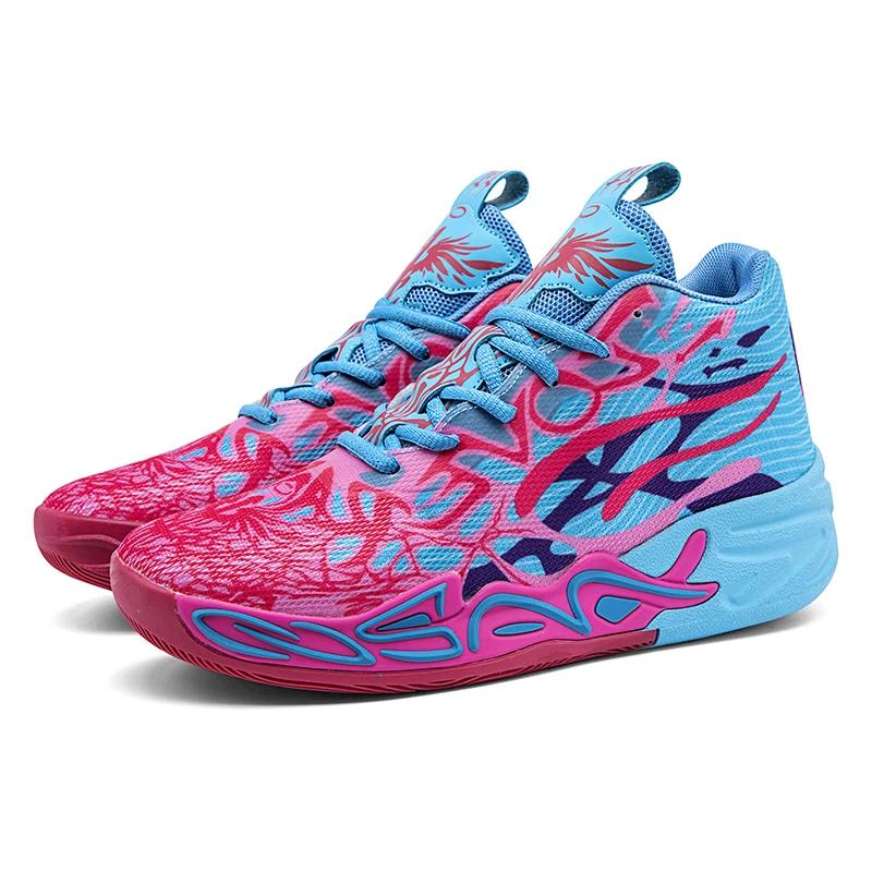 Mens Basketball Shoes Non-Slip Breathable Outdoor Sneakers Fashion Graffiti Sports Training Shoes for Running Walking