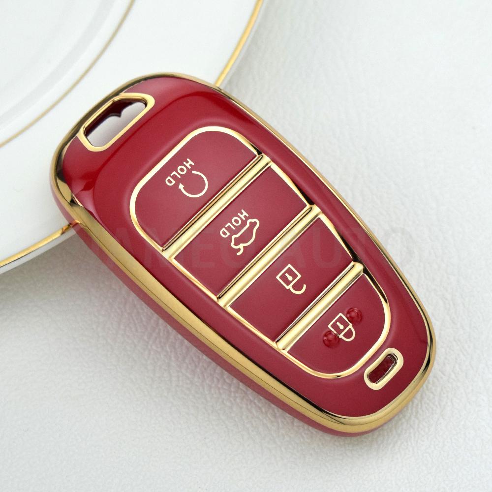 For Hyundai Santa Fe Tucson 2022 NEXO NX4 Atos Prime Solaris 2021 TPU Car Remote Key Case Cover 4 Button Auto Accessories