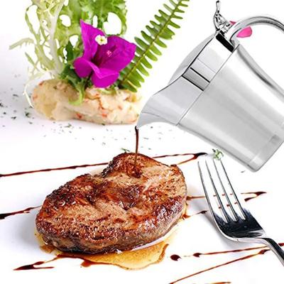 1 ks Nerezová omáčník s dvojitou stěnou, izolovaný, na steakovou omáčku, s víčkem, na džus, rajčatovou omáčku, na omáčku nebo smetanu