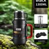 Tetera Térmica de Gran Capacidad Cubo Térmico Nevera Térmica Cafetera Tetera de Viaje con Asa Acero Inoxidable 316 Exterior
