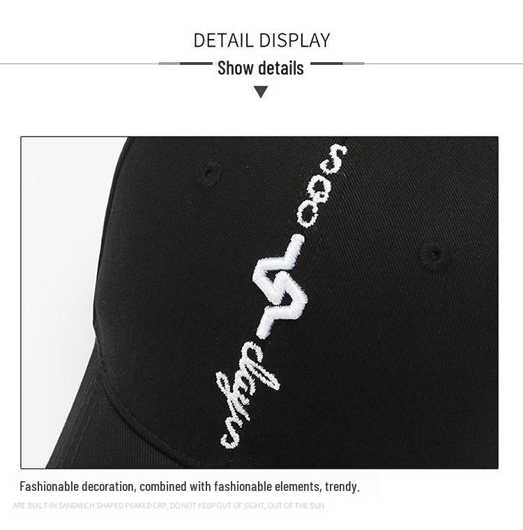 Trendy Cotton Duckbill Baseball Cap with Embroidered Letter Design for All Seasons