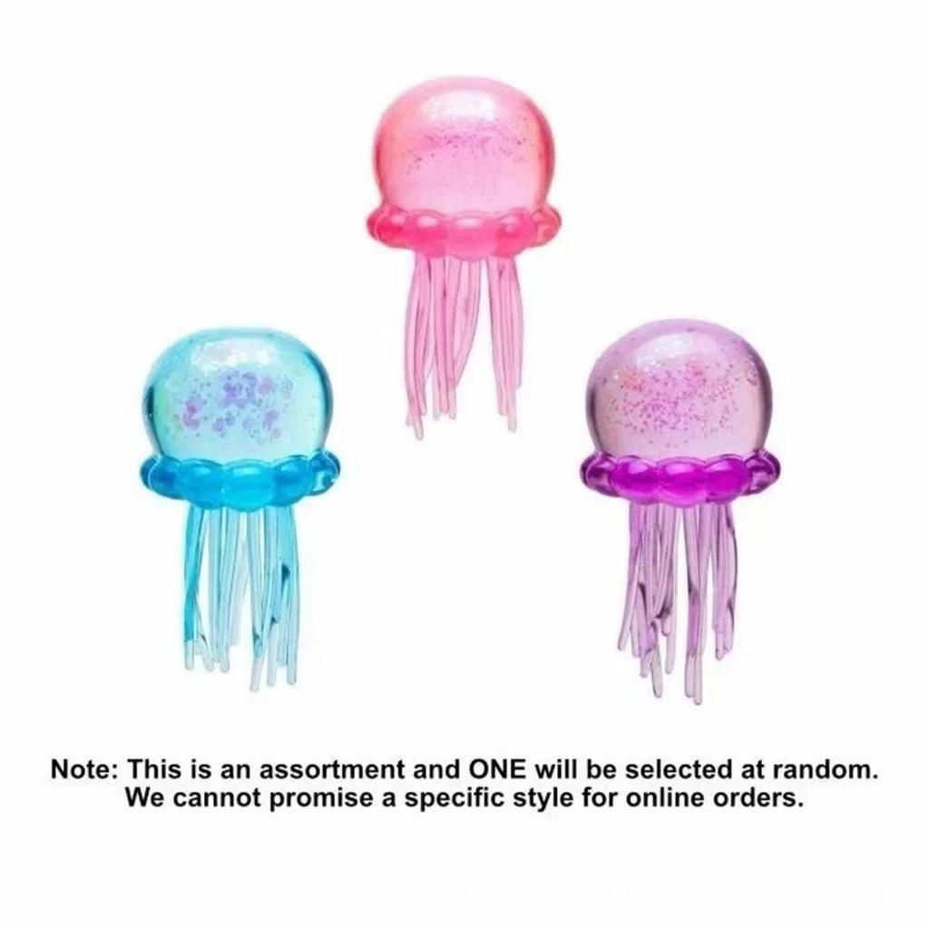 Jellyfish Squeezable Stress-relieving Ice Cubes, Squeezable Jellyfish Malt Sugar. Jellyfish Swaying Tentacles.