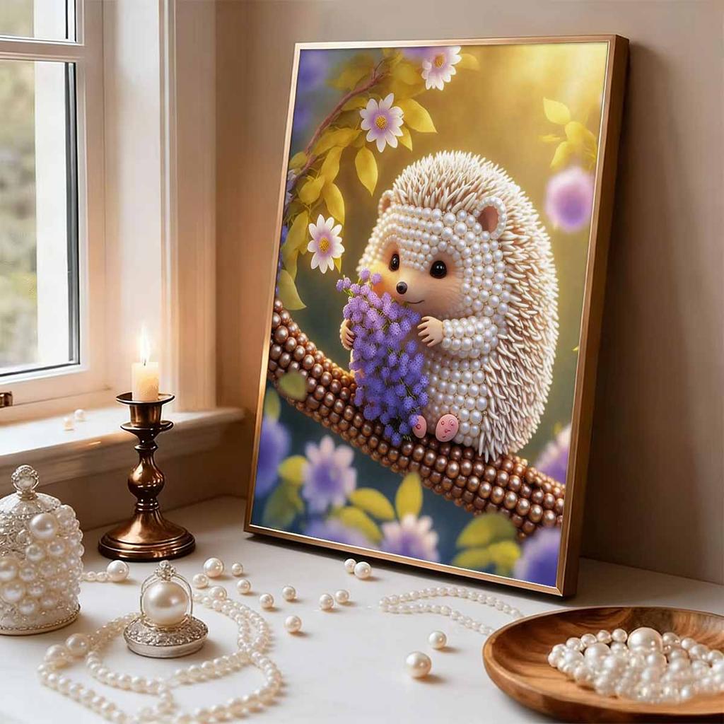 5D DIY Frameless Pearl Painting Badger Pattern Painting Kit, Suitable for Home Living Room Bedroom and Other Wall Decoration Art Paintings