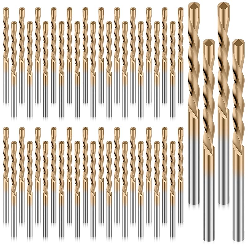 50Pcs Drywall Bit, 1/8 Inch Spiral Saw Tip Cutting Bits, M2 High Speed Steel Drywall Cutting Bits, Precision Drywall Guide Point Cutting Bits for
