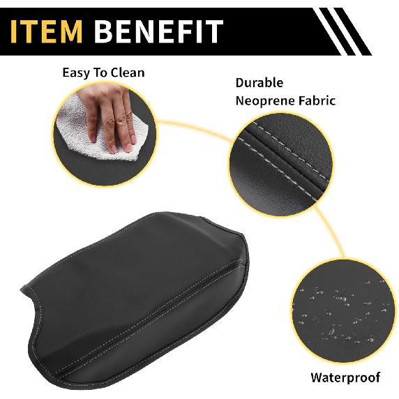 Center Console Armrest Cover for Ford for Ranger 2019-2023 Tahoe Middle Console Pad Armrest Protector Microfiber Leather with Black