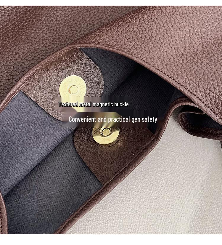 Retro Solid Color Tote Bag - Versatile Large Capacity Women's Handbag