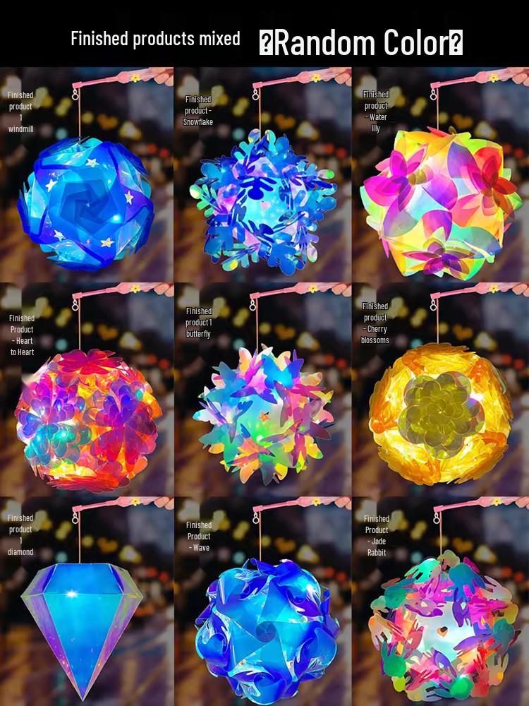 Mid-Autumn Festival DIY Flower Lantern Kit: Luminous Handheld Children s Night Light.