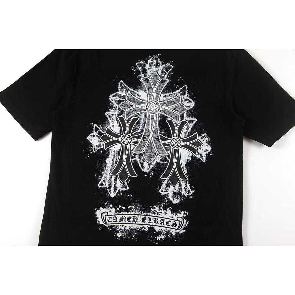 W389 CHROME HEARTS 2026 Summer New High Quality Cotton Round Neck Loose Large Size T-shirt Couple T-shirt