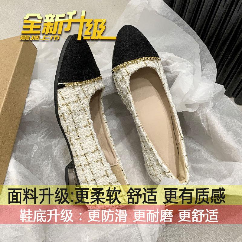 

Xiaoxiangfeng shallow mouth single shoes women s spring and summer 2025 new late evening wind low heel gentle grandma shoes one pedal ladyshoes 35