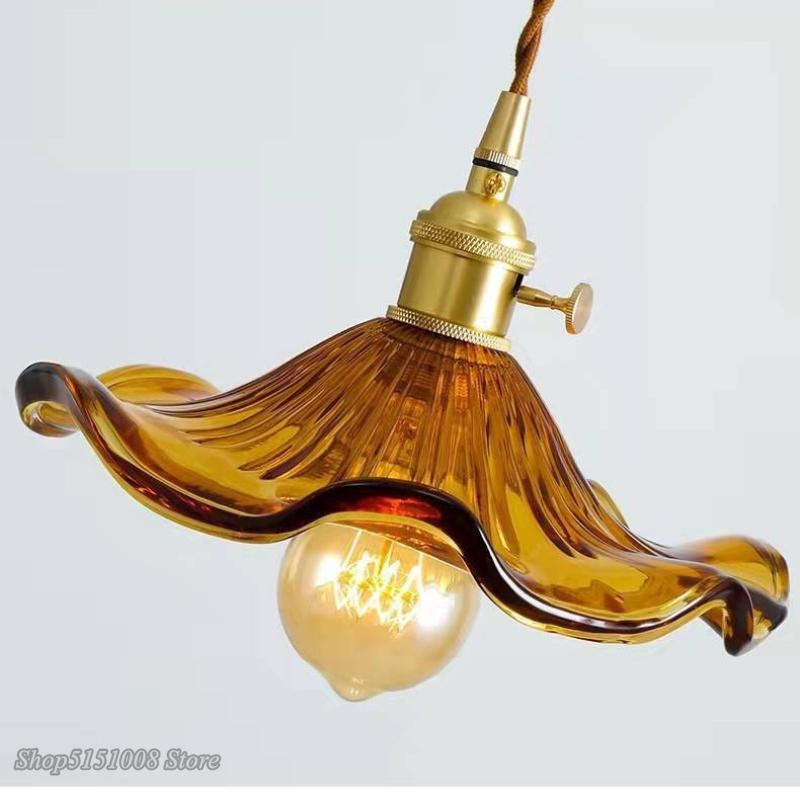 Home Simple LED Pendant Light Fixtures Bedroom Living Room Bar Colorful Glass Copper Hanging Lamp Edison Ceiling Pendant Lamp