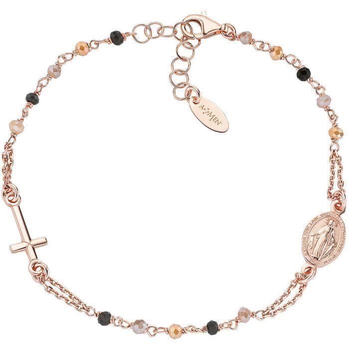 Bracelet - Amen - BRO10RMMM3 - Argent 925 - Rose - Cristaux multicolores