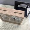 Detachable Wooden Money Saving Box with Three Compartments for Travel and Honeymoon, Wall-Mountable Storage Solution