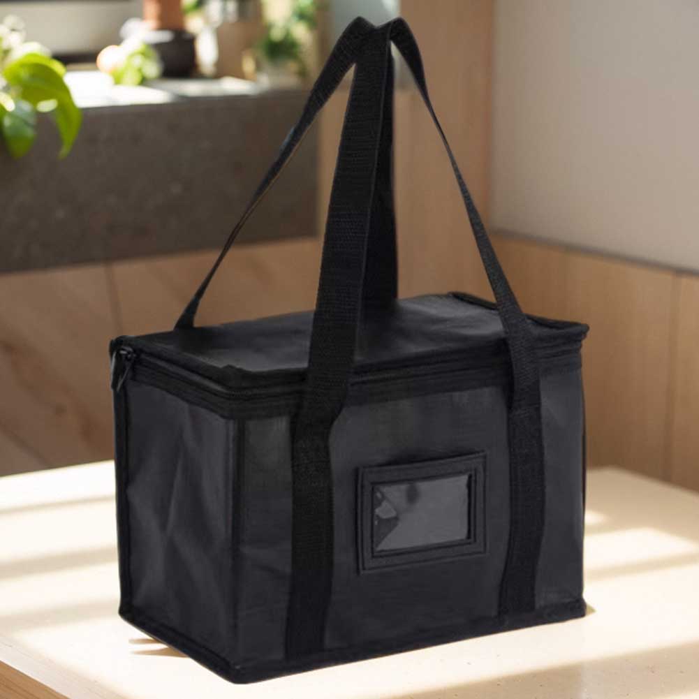 

Insulated Lunch Bag Large Capacity Portable Food Carrier Versatile Thermal Storage Bag for Office Work чёрный