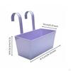 Rectangular Metal Hanging Planter Weather Resistant Railing Space Saving