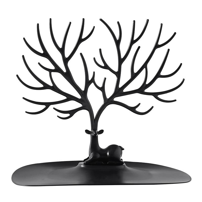 

Antlers Tree Jewelry Storage Rack Earrings Necklaces Rings Display Stand Bracelet Jewelry Hanger Holder Organizer Tray чорний