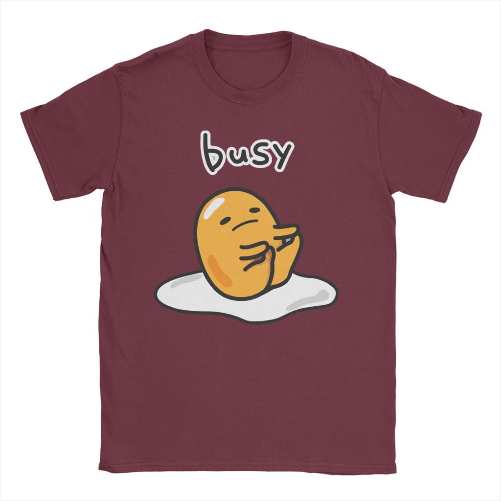 Gudetama Cartoon Eggs Graphic Print T Shirts Men Women  100% Cotton  Tee Shirt Clothing