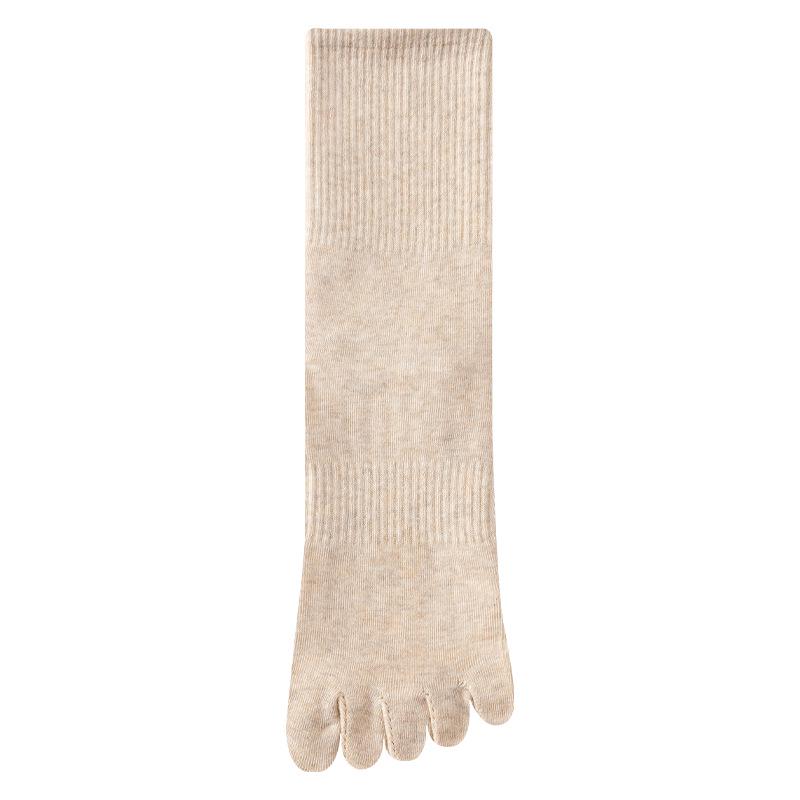 Women's Antibacterial Cotton Five-Toe Mid-Calf Socks for Spring and Autumn