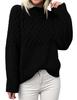 Cross Europe 2026 Women's High Neck Cable Knit Long Sleeve Pullover - Autumn/Winter Style