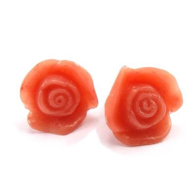 [J8582] - Designer Earrings 'Rosa Romantica' Orange