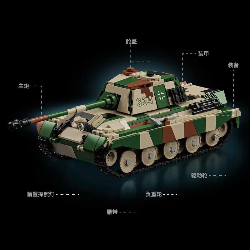 854 ks Le Yi Stavebnice Král Tygřích Tanků Hračka Stíhací Vozidlo Model Vzdělávací Stavebnice Dárek k Narozeninám Dekorativní Předmět