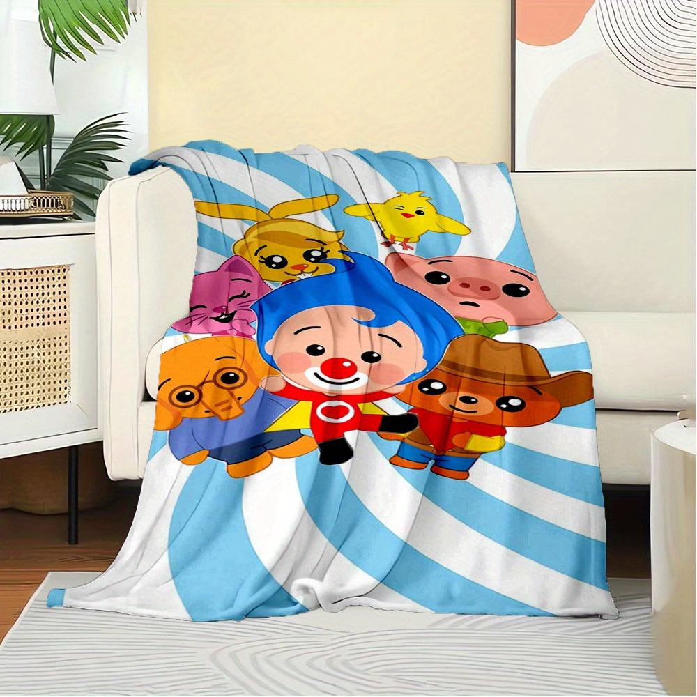 1pc Plim Plim Digital Print Flannel Blanket - Contemporary Style, Suitable for All Seasons, Perfect for Home, Travel, or Camping - Machine W
