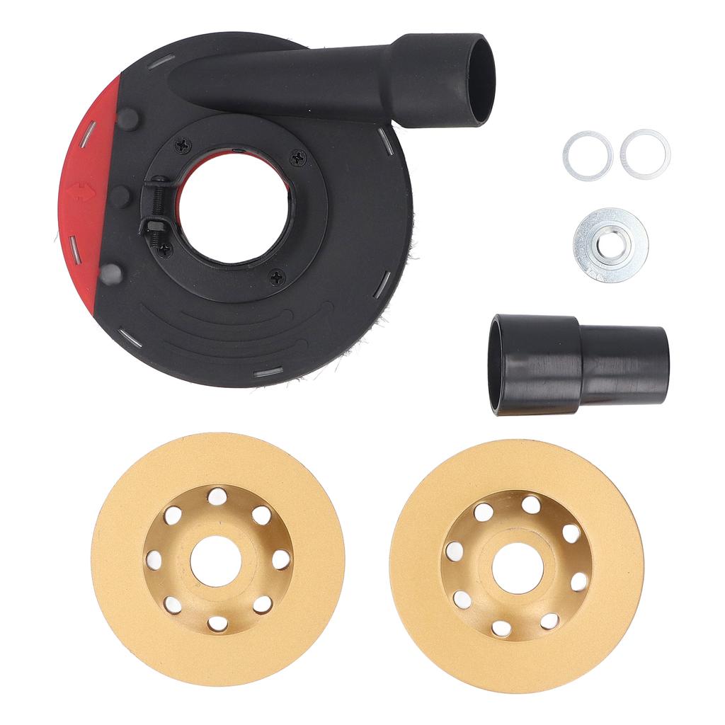 4 Inch Dust Shroud for 100mm 115mm Angle Grinder with 2 Grinding Wheel Stone Polishing Blue Black