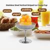 Stainless Steel Ice Cream Cup&bowl, Vertical Pattern - Rust Resistant and Reusable, Suitable for Snacks, Yogurt, Pudding, Salad